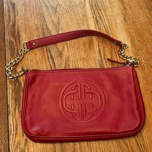 Red leather purse
